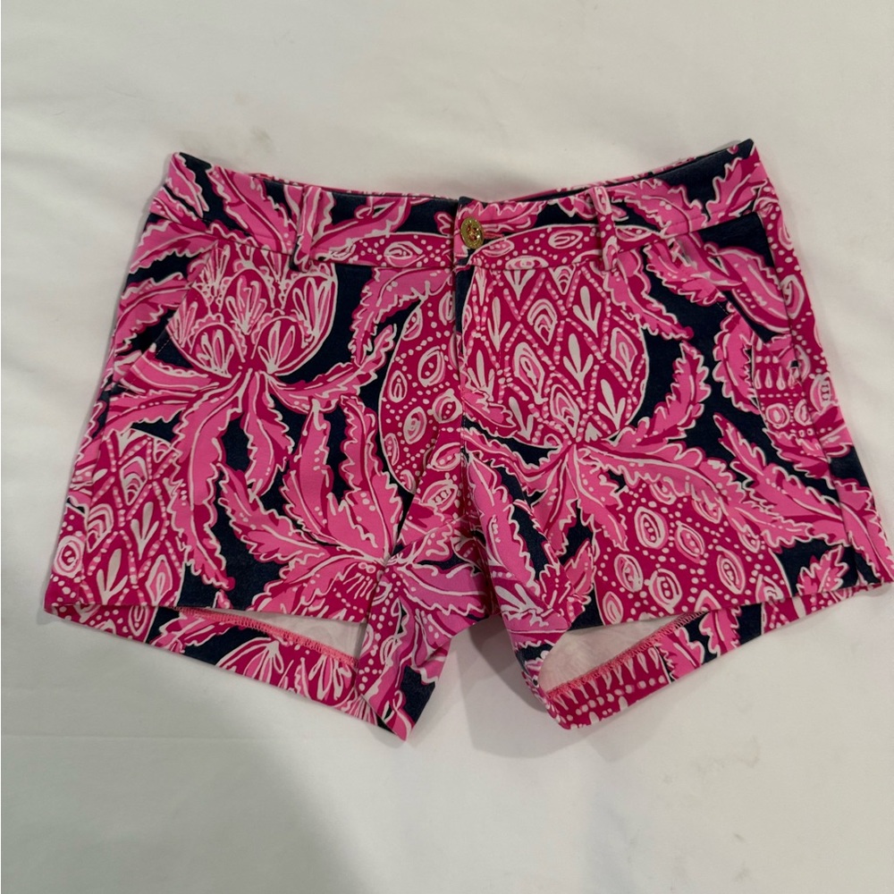 Lilly Pulitzer Pink and Navy High Waist Shorts